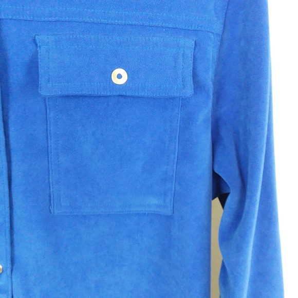 5 For $20.00 Sag Harbor Button Down Blouse, Blue, Size 14 - Picture 6 of 11